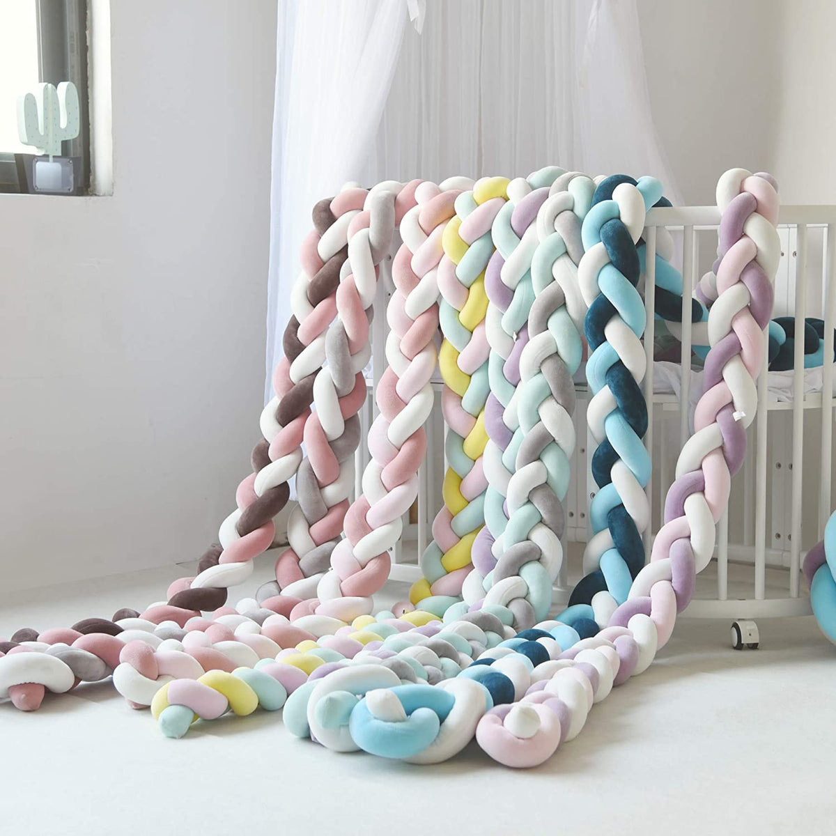 Knitted cot hot sale bumper