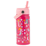 Stephen Joseph insulated stainless water bottle with flip top lid and handle